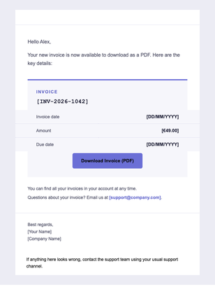 Invoice Available email design preview