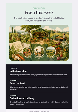 This Week’s Farm Note — Farm Shops & Direct Producers email design preview