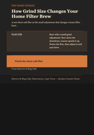 Sunday Counter Notes Video email design preview