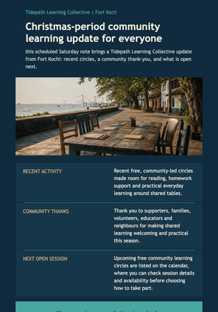 Christmas Community Learning Receipt email design preview