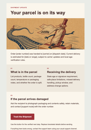The Bottle Took the Scenic Route email design preview