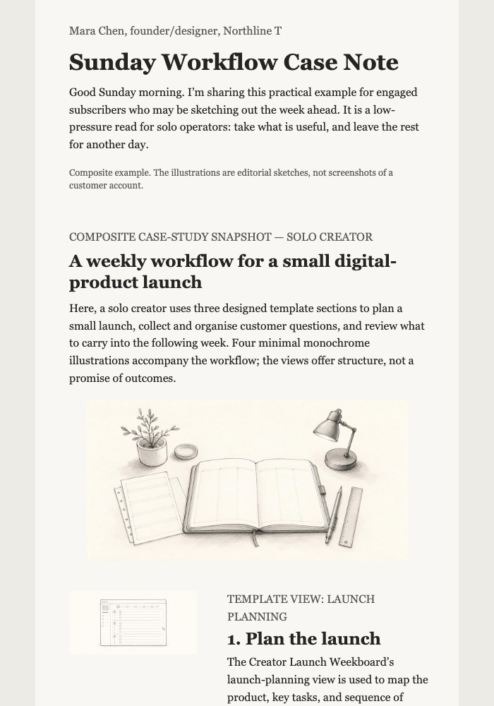Sunday Workflow Case Note email design preview
