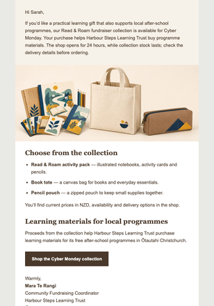 Cyber Monday Learning Shop email design preview