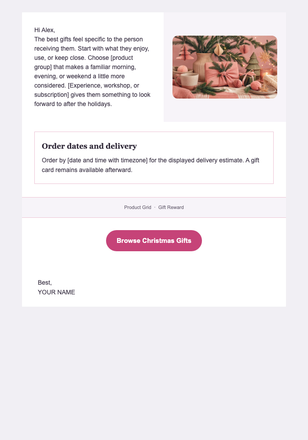 Thoughtful Gifts for Christmas — Gift Guide email design preview