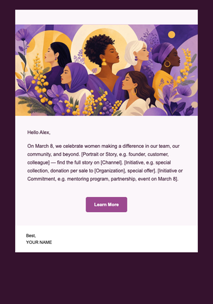 International Women's Day email design preview