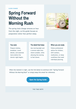 Spring Forward Without the Morning Rush email design preview