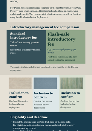 Midday Management Rate email design preview