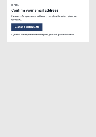 Warm Welcome — Detailed email design preview