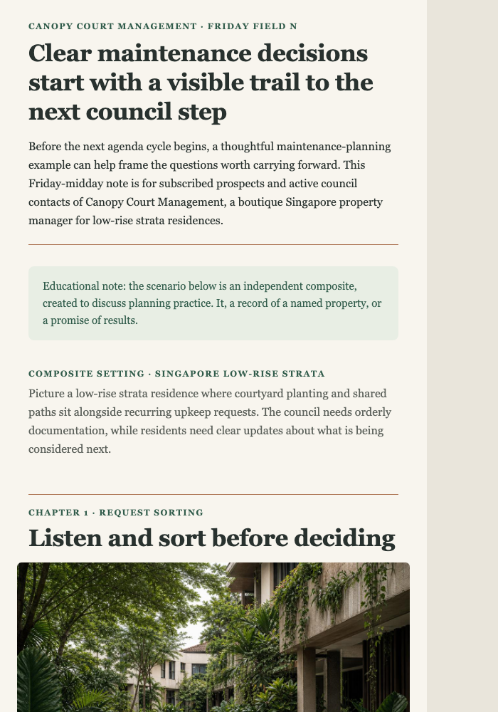 Friday Property Field Note email design preview