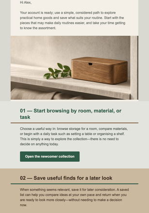 New Account Field Guide email design preview