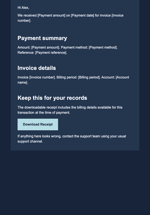 Invoice And Payment Receipt email design preview