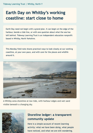 Earth Day Shoreline Ledger email design preview