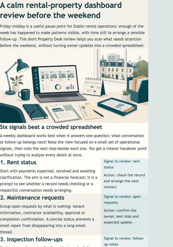 Friday Rental Dashboard Guide email design preview