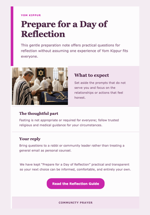 Prepare for a Day of Reflection email design preview