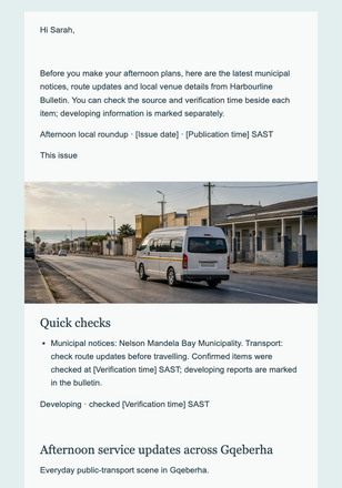Afternoon Local Bulletin Digest email design preview
