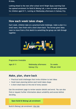 Build & Belong Launch email design preview