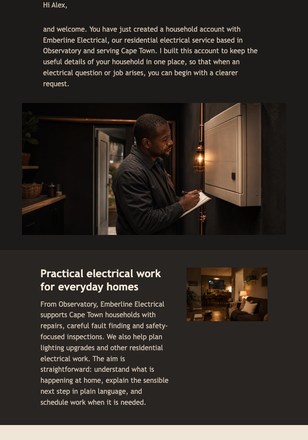 Household Account Welcome email design preview