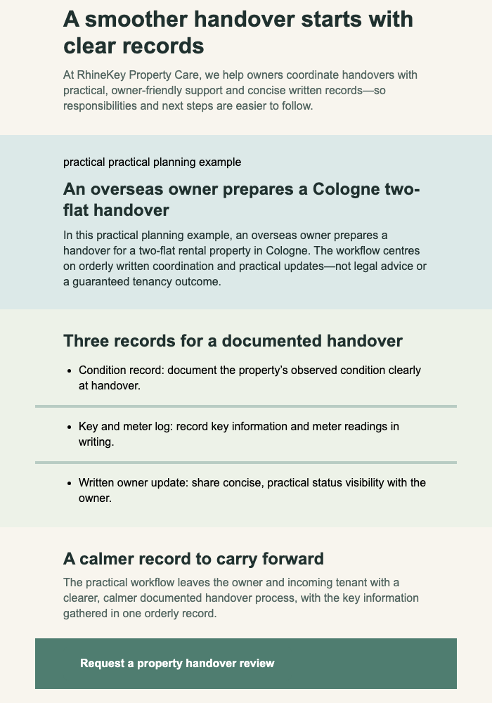 Calm Handover Case Note email design preview