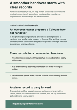Calm Handover Case Note email design preview