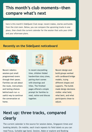 After-School Club Digest email design preview