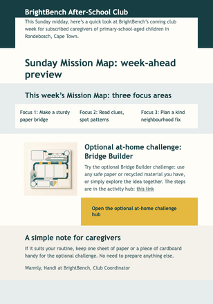 Weekly Mission Map email design preview