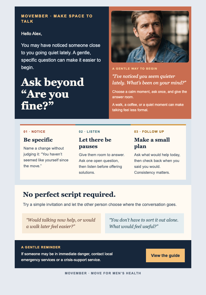 A Better Question Than “Are You Fine?” email design preview