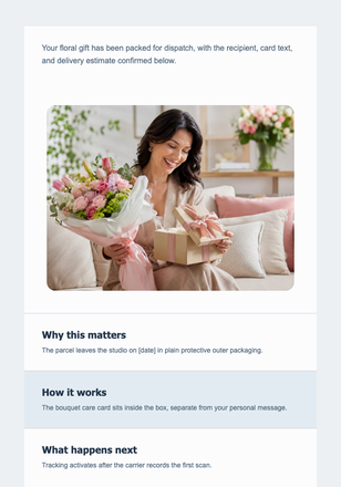 Your Mother’s Day Gift Is Packed email design preview