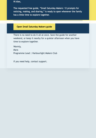 Saturday Maker Guide Delivery email design preview