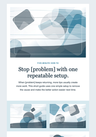 How-To: One Problem, One Solution email design preview