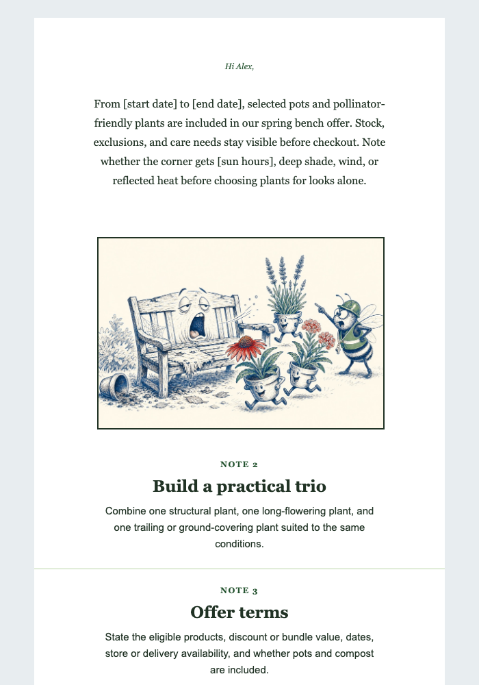 Spring Bench Makeover Without the Drama email design preview