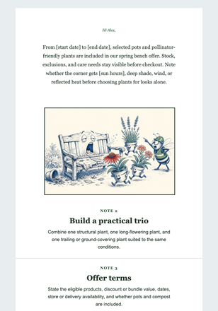 Spring Bench Makeover Without the Drama email design preview