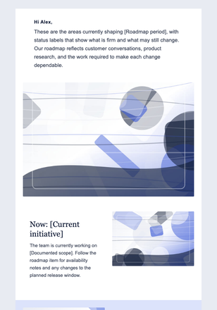 Product Roadmap and What Comes Next email design preview