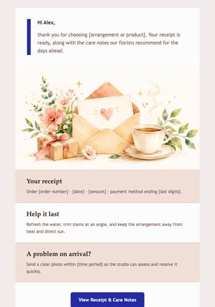 A Floral Thank-You Note email design preview