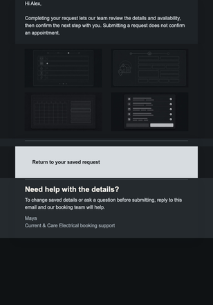Complete Your Electrical Service Request email design preview