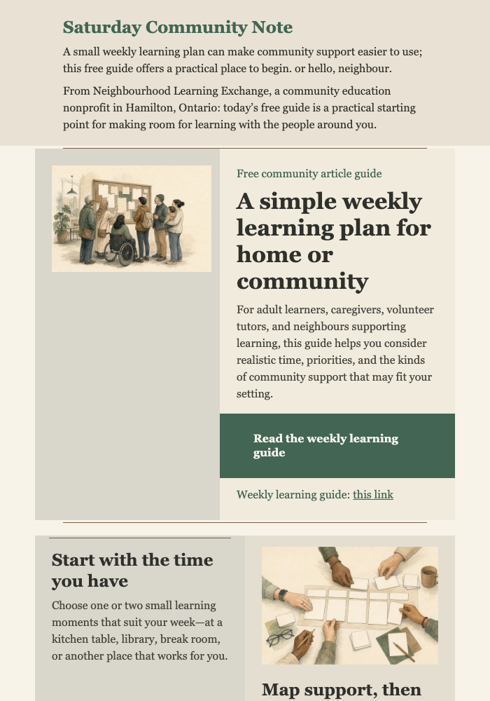 Community Learning Guide Ticket email design preview