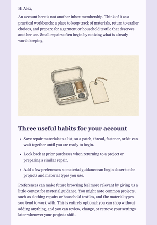 Set Up Your Repair Workbench email design preview