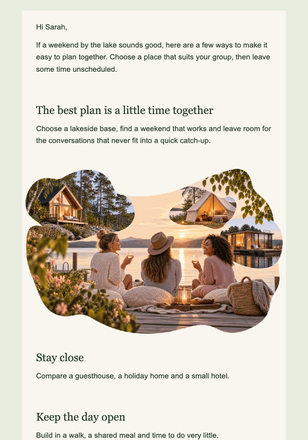 Meet me by the lake email design preview