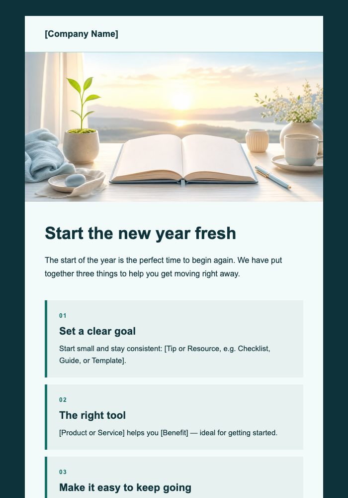 New Year, Fresh Start email design preview