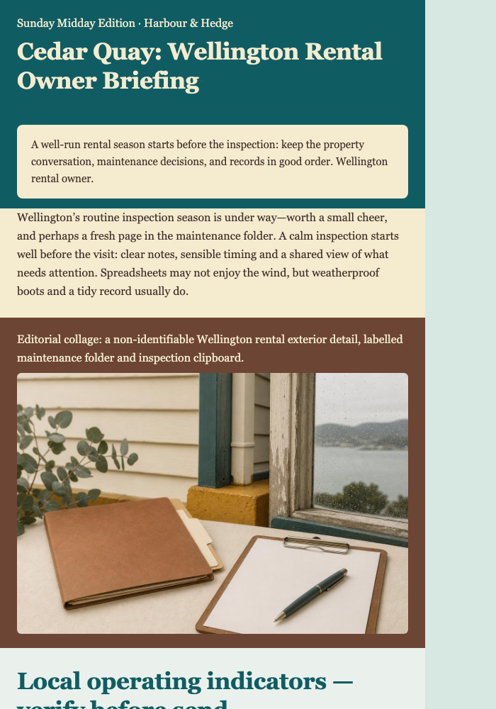 Sunday Rental Ledger email design preview