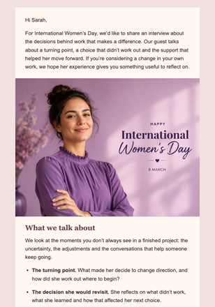 A Conversation With the Woman Behind the Change email design preview