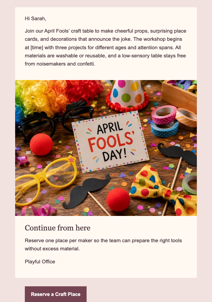 A Party Table Made for Good Mischief email design preview