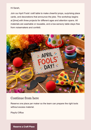 A Party Table Made for Good Mischief email design preview