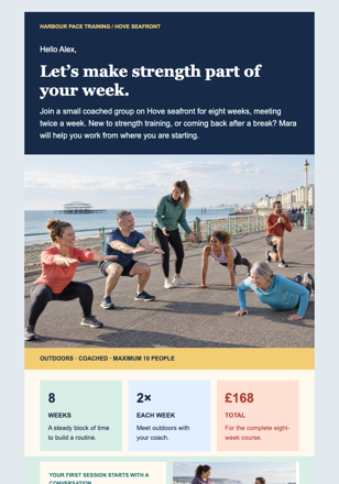 Spring Strength Enrolment Summary email design preview