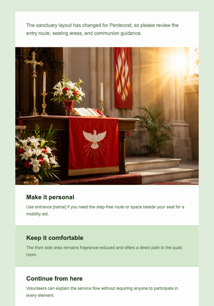 The Church Is Ready for Pentecost email design preview