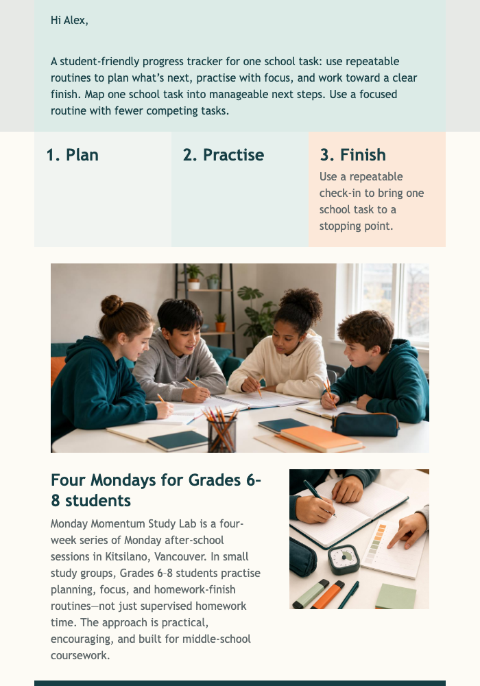 Monday Study Lab Offer email design preview