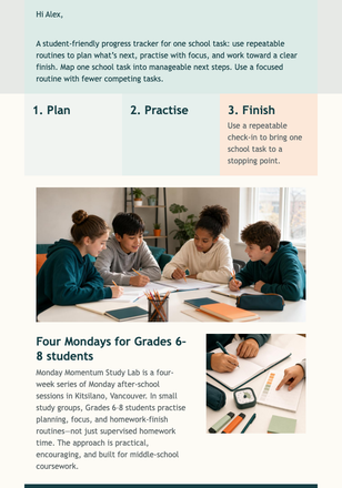 Monday Study Lab Offer email design preview