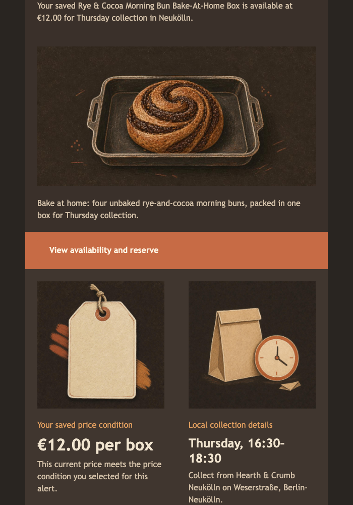 Bake-At-Home Price Alert email design preview