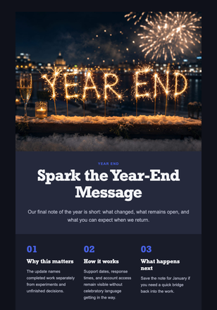 Spark the Year-End Message email design preview