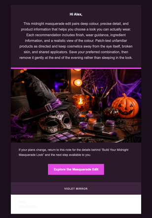 Build Your Midnight Masquerade Look email design preview