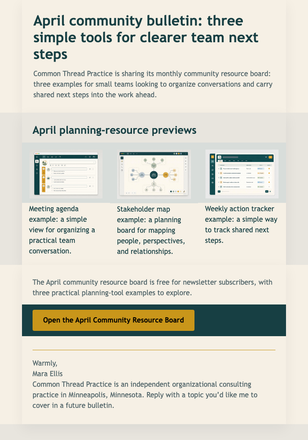 Eid Community Resource Bulletin email design preview